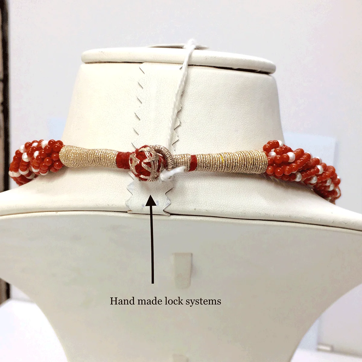 Red Coral Pearl Beads Necklace ( Moonga Moti Mala ) - Image 6