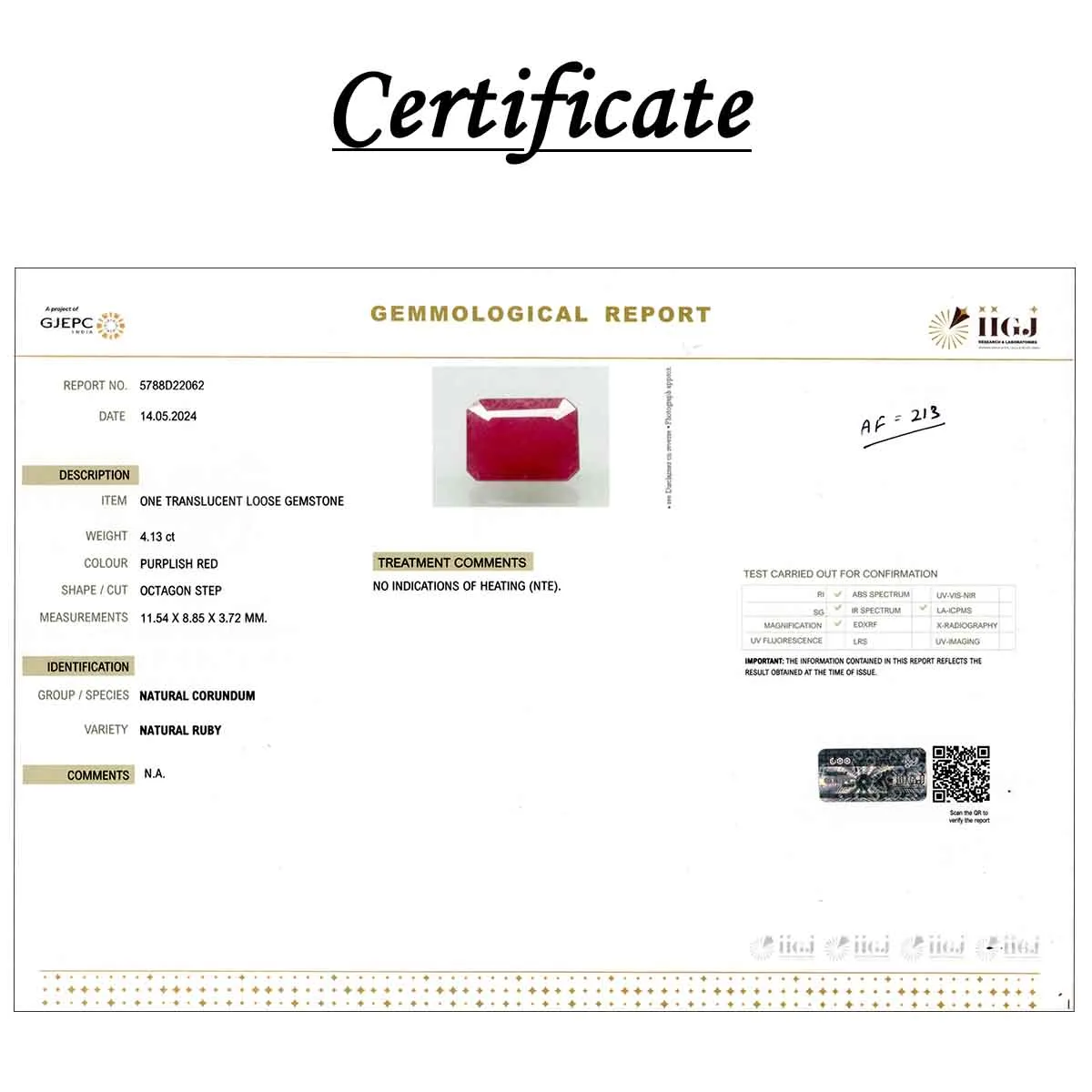4.13 Carats Ruby ( 4.59 Ratti Manak ) - Image 3