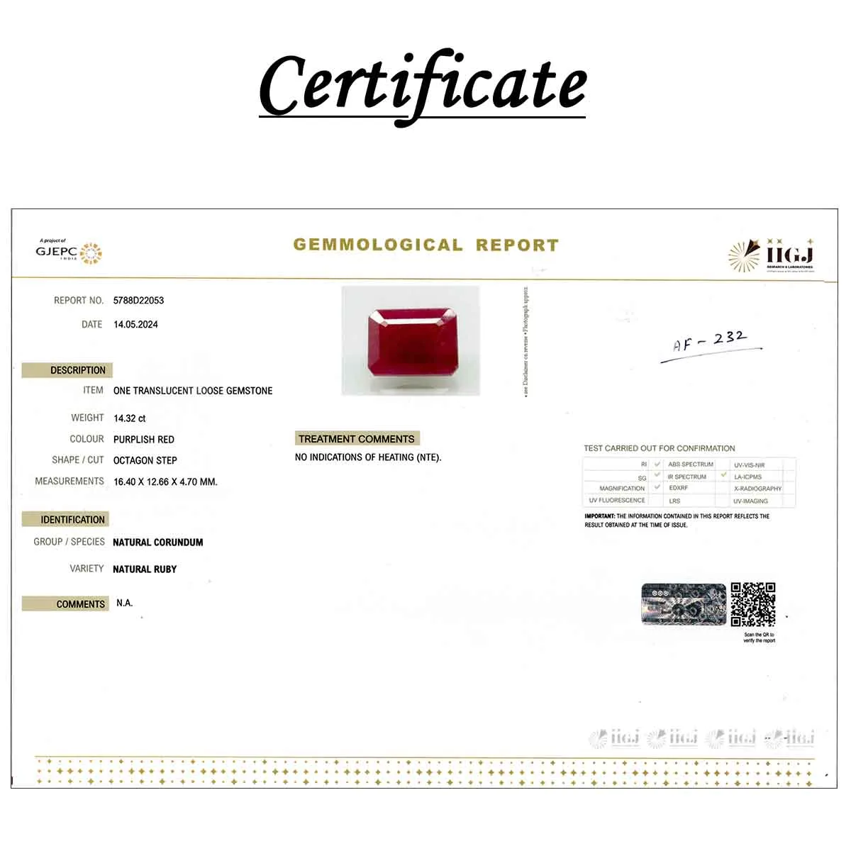 14.32 Carats Ruby ( 15.91 Ratti Manak ) - Image 3