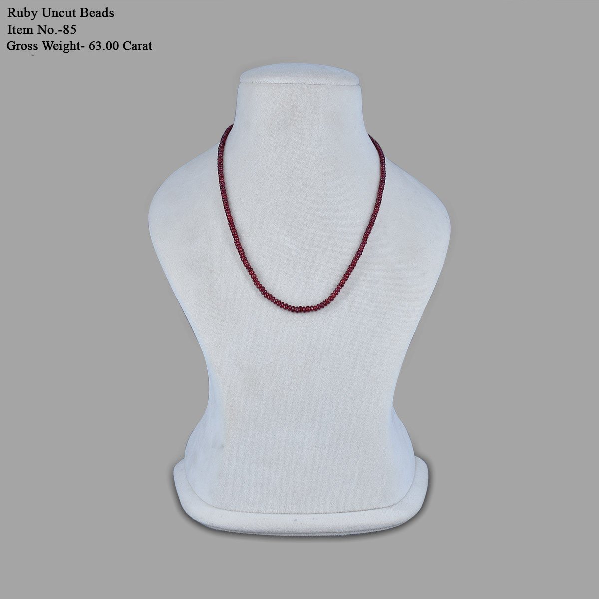 RGW-Gemstones-mala-0125-Ruby Uncut-85 (1) Natural Ruby Uncut Beads Necklace Mala ( 1 Lines Red ) - Image 2