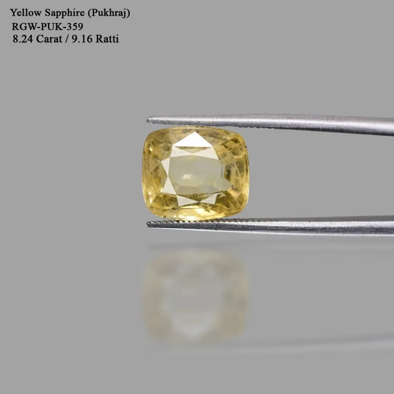 8.24 Carats Yellow Sapphire ( 9.16 Ratti Pukhraj )