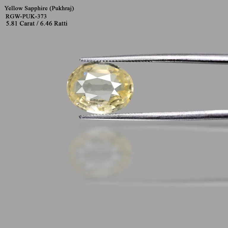 5.81 Carats Yellow Sapphire ( 6.46 Ratti Pukhraj )