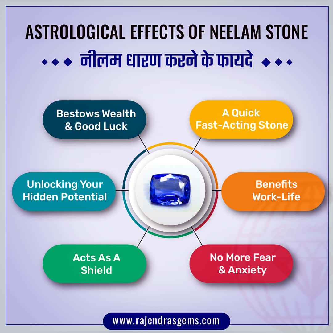 astrological benefits of neelam blue sapphire gemstones by rajendras gems delhi