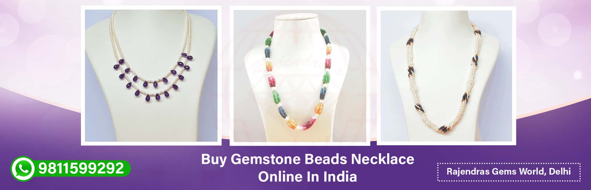 Buy Gemstones Beads Necklace Mala Online at Rajendras Gems, Delhi India