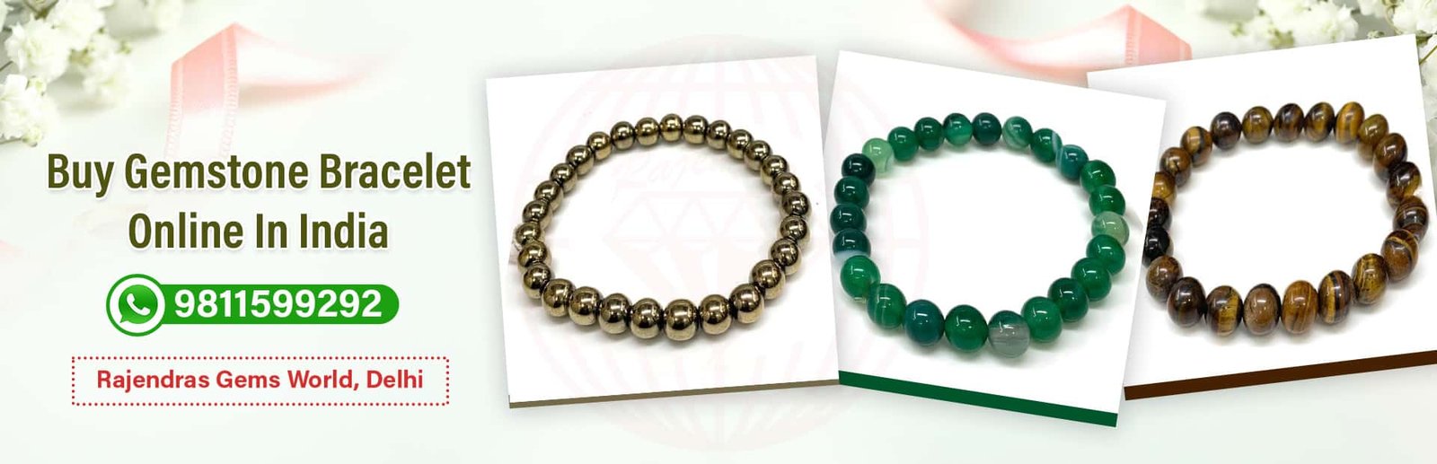 Buy Gemstones Braceletes Online at Rajendras Gems, Delhi India