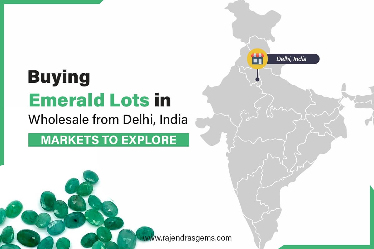 Buying emeralds lots in Delhi, India at Rajendras gems World