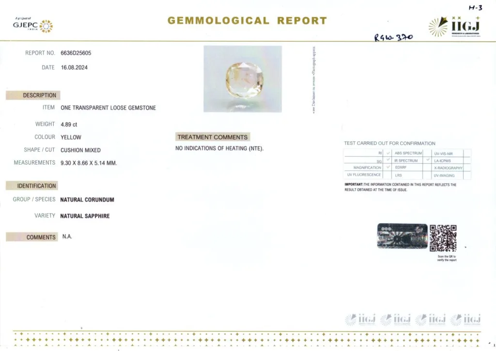 4.89 Carats Yellow Sapphire ( 5.43 Ratti Pukhraj ) - Image 6