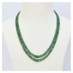 Precious Natural Emerald Gemstone Mala Necklace with Lab Certificate