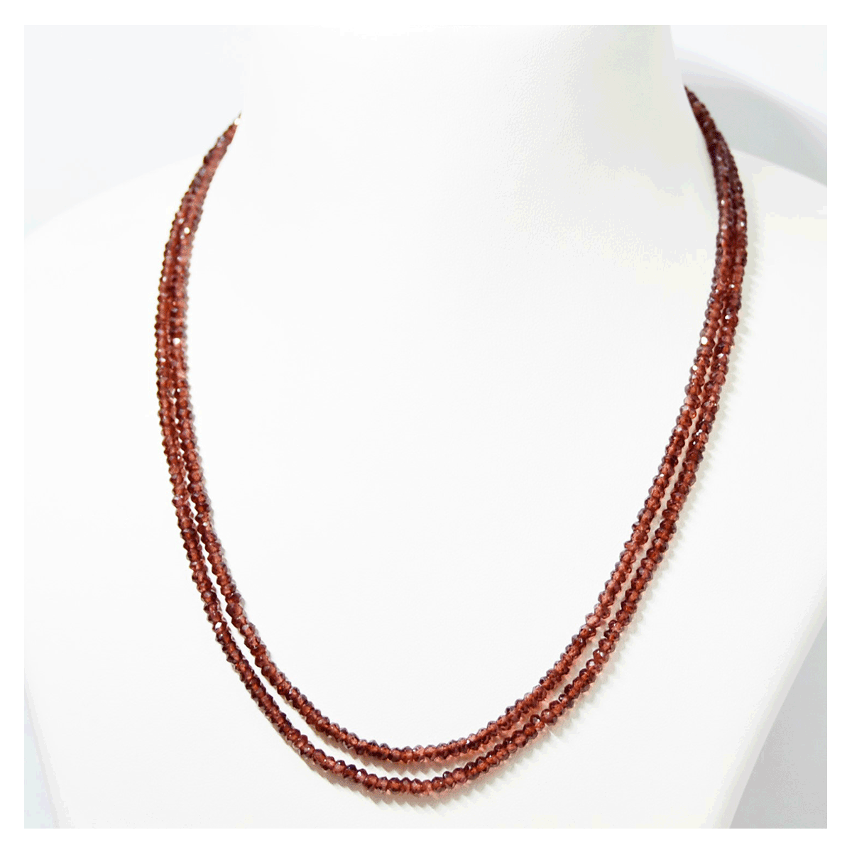 Natural Garnet Beads Mala Necklace, Chocolate Brown Colour