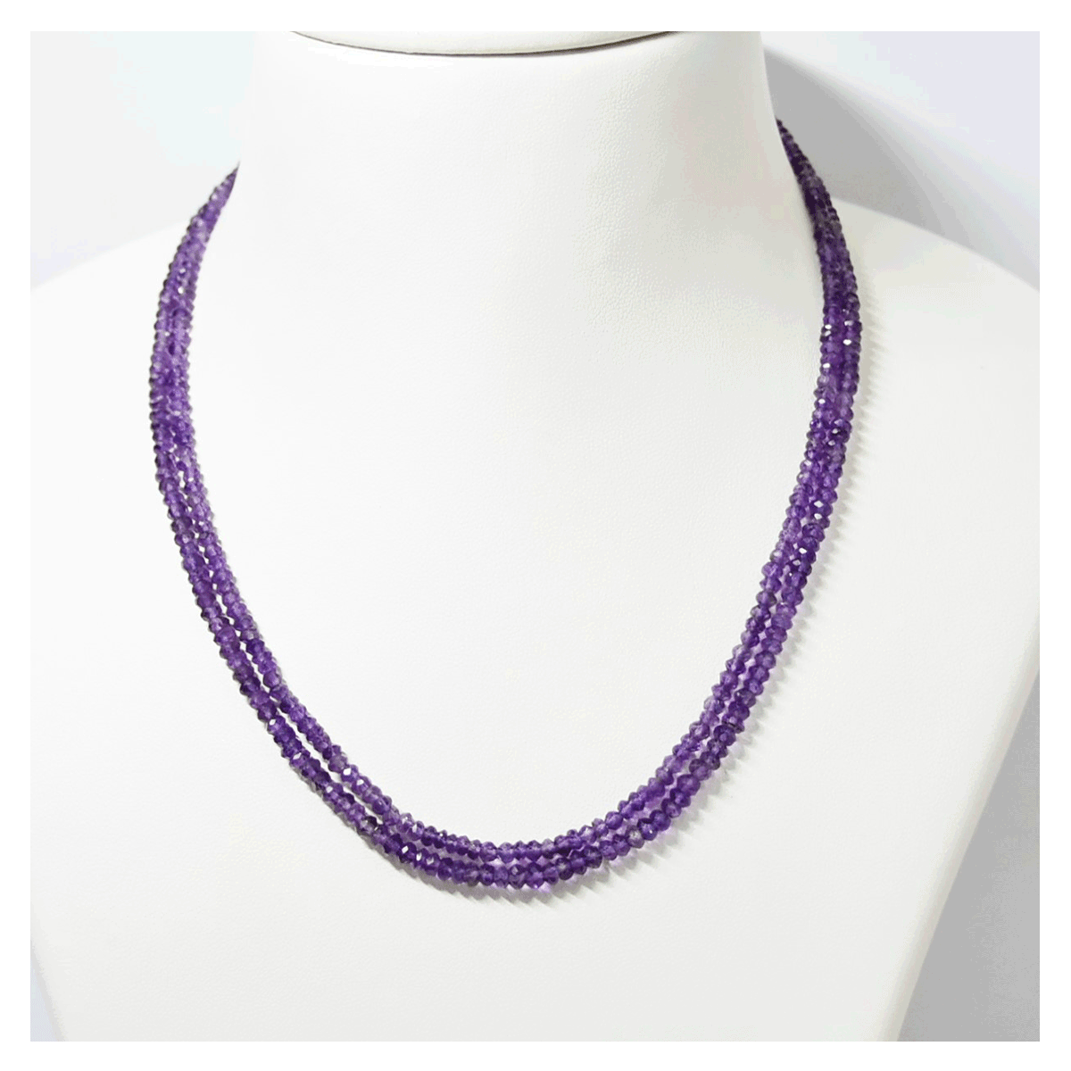 Dark Purple and Dark Saffron Crystal Bead Necklace