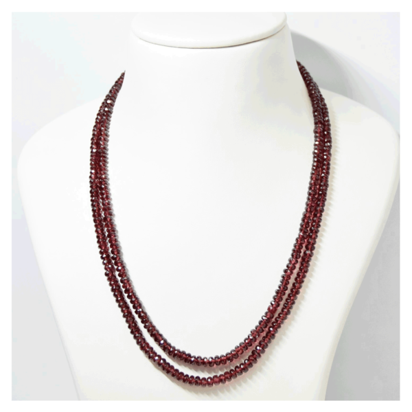 Red Garnet Beads Mala with Lab Certificate