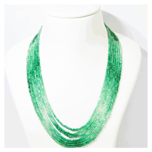 Green Onex Shaded Beads Necklace Mala