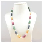 Rainbow Mala Necklace with Natural Emerald, Ruby & Sapphire