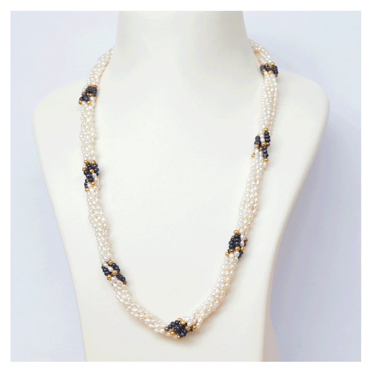 cover-pic-6.1 Pearl and Blue Sapphire Beads Mala with Gold Foil Beads - Image 1