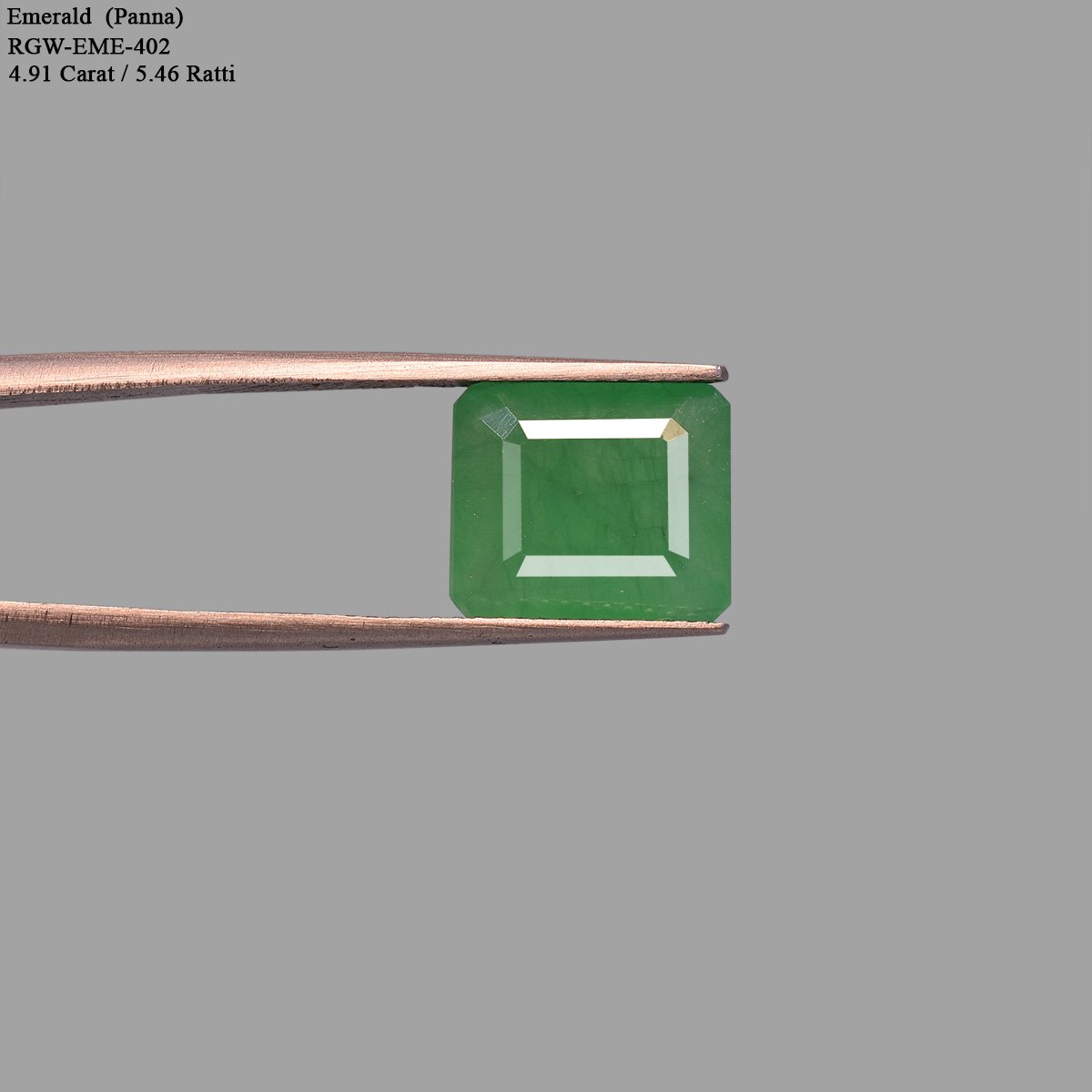 d0825-rg-em-402-4 4.91 Carats Emerald ( 5.46 Ratti Panna ) - Image 4