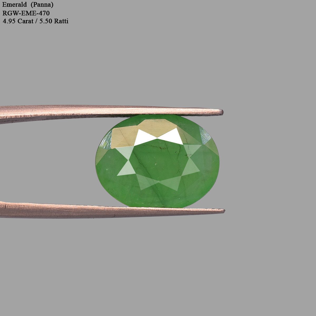 d0825-rg-em-470-4 4.95 Carats Emerald ( 5.5 Ratti Panna ) - Image 4