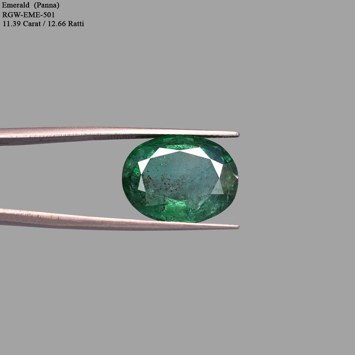 d0825-rg-em-501-4 11.39 Carats Emerald ( 12.66 Ratti Panna ) - Image 4