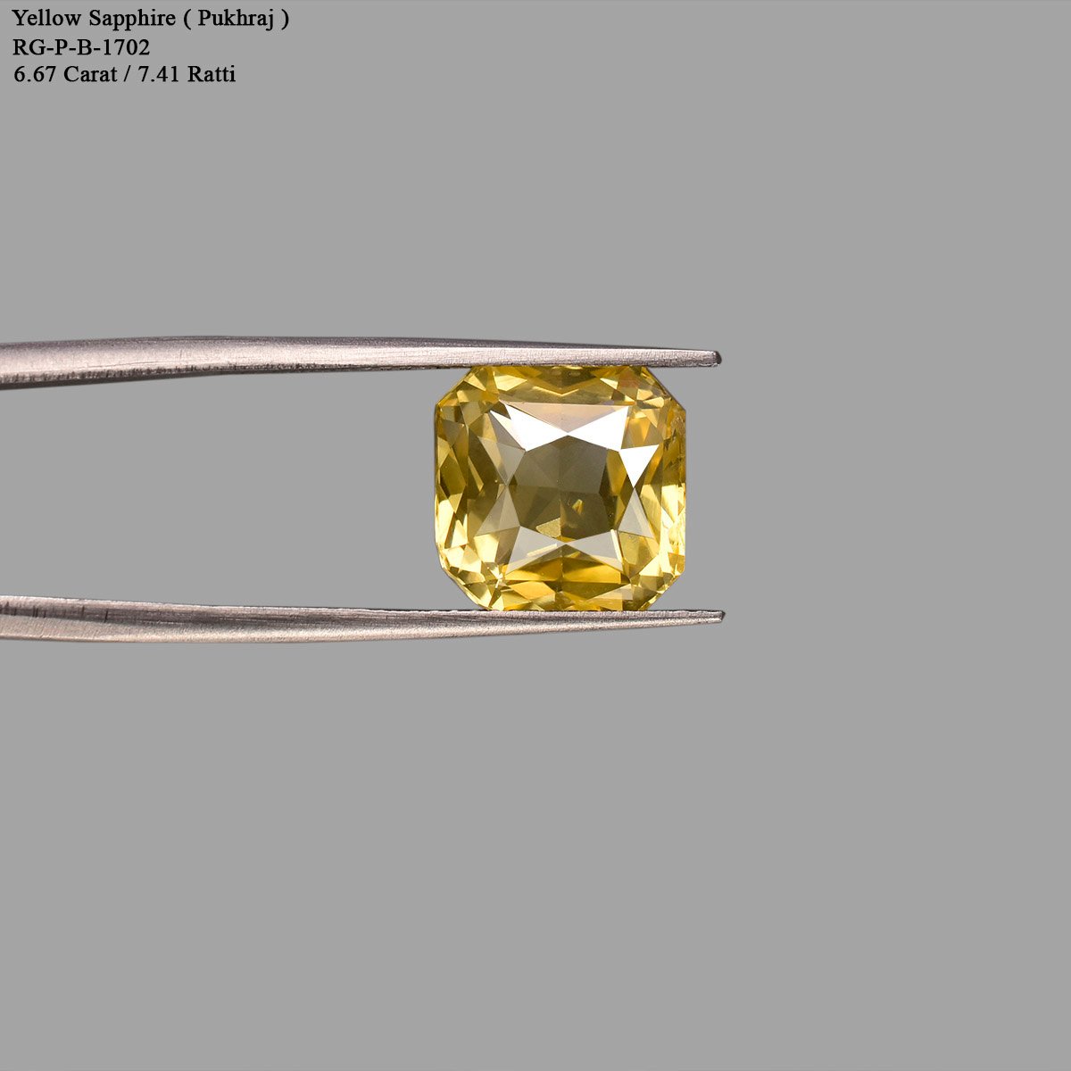 d0825-rgw-b-puk-1702-4 6.67 carats Yellow Sapphire  ( 7.41 Ratti Pukhraj ) - Image 4