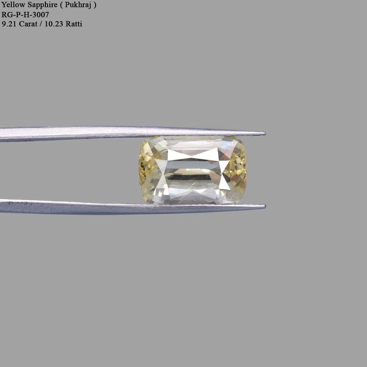 d0825-rgw-h-puk-3007-4 9.21 carats Yellow Sapphire  ( 10.23 Ratti Pukhraj ) - Image 4