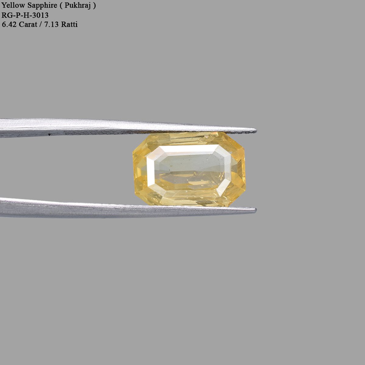 d0825-rgw-h-puk-3013-4 6.42 carats Yellow Sapphire  ( 7.13 Ratti Pukhraj ) - Image 4