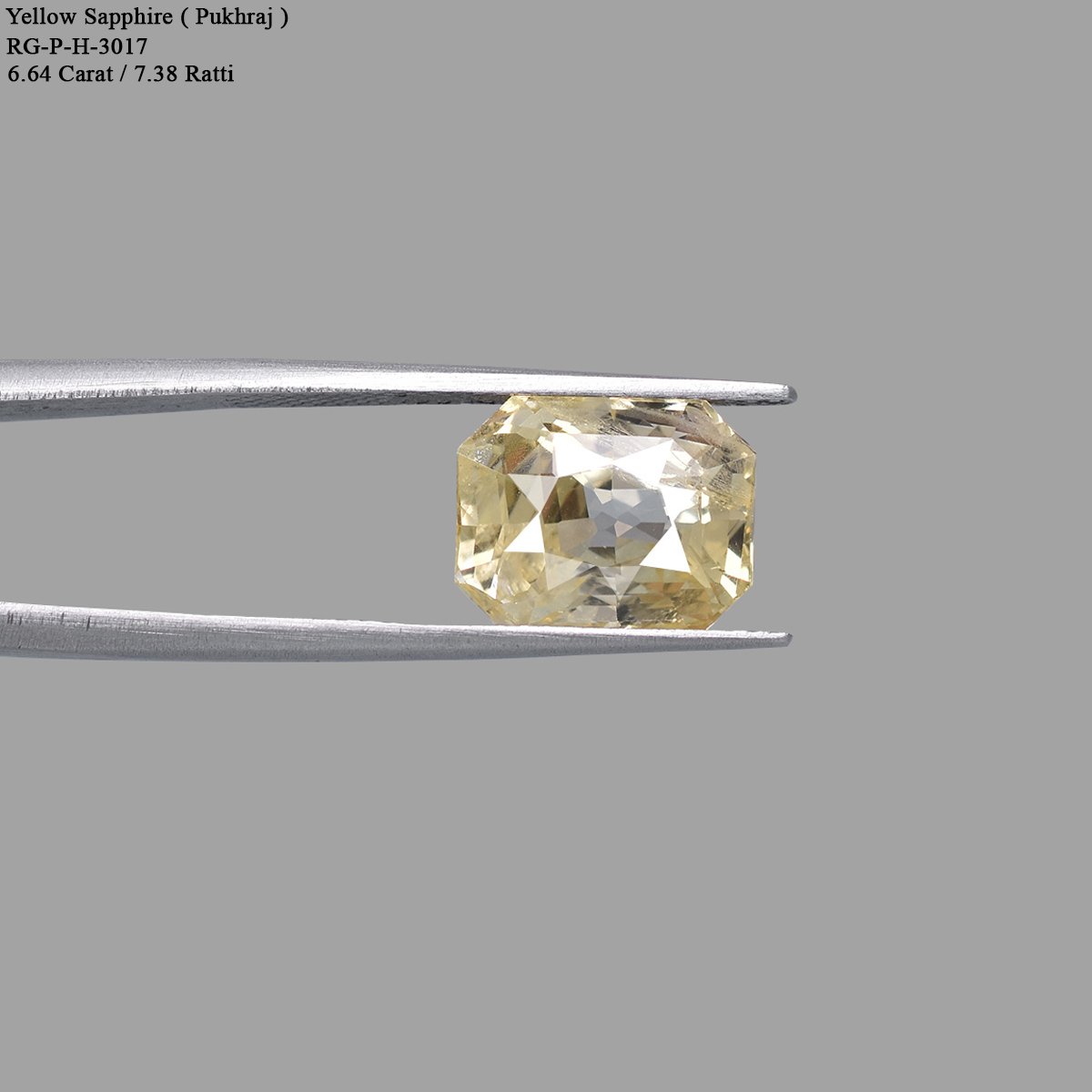d0825-rgw-h-puk-3017-4 6.64 carats Yellow Sapphire  ( 7.38 Ratti Pukhraj ) - Image 4