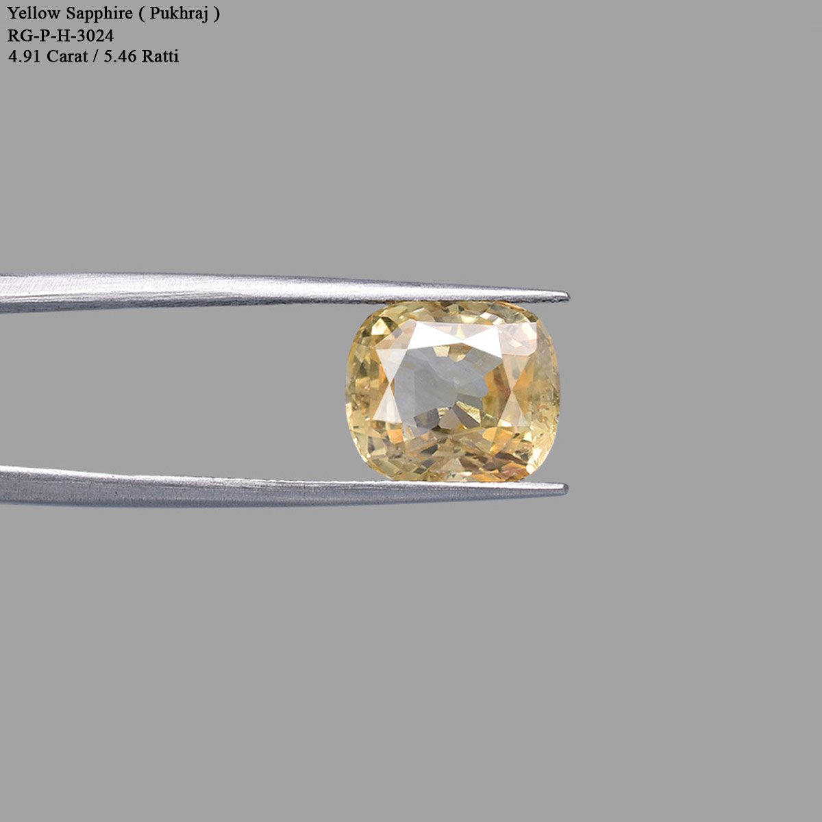 d0825-rgw-h-puk-3024-4 4.91 carats Yellow Sapphire  ( 5.46 Ratti Pukhraj ) - Image 4