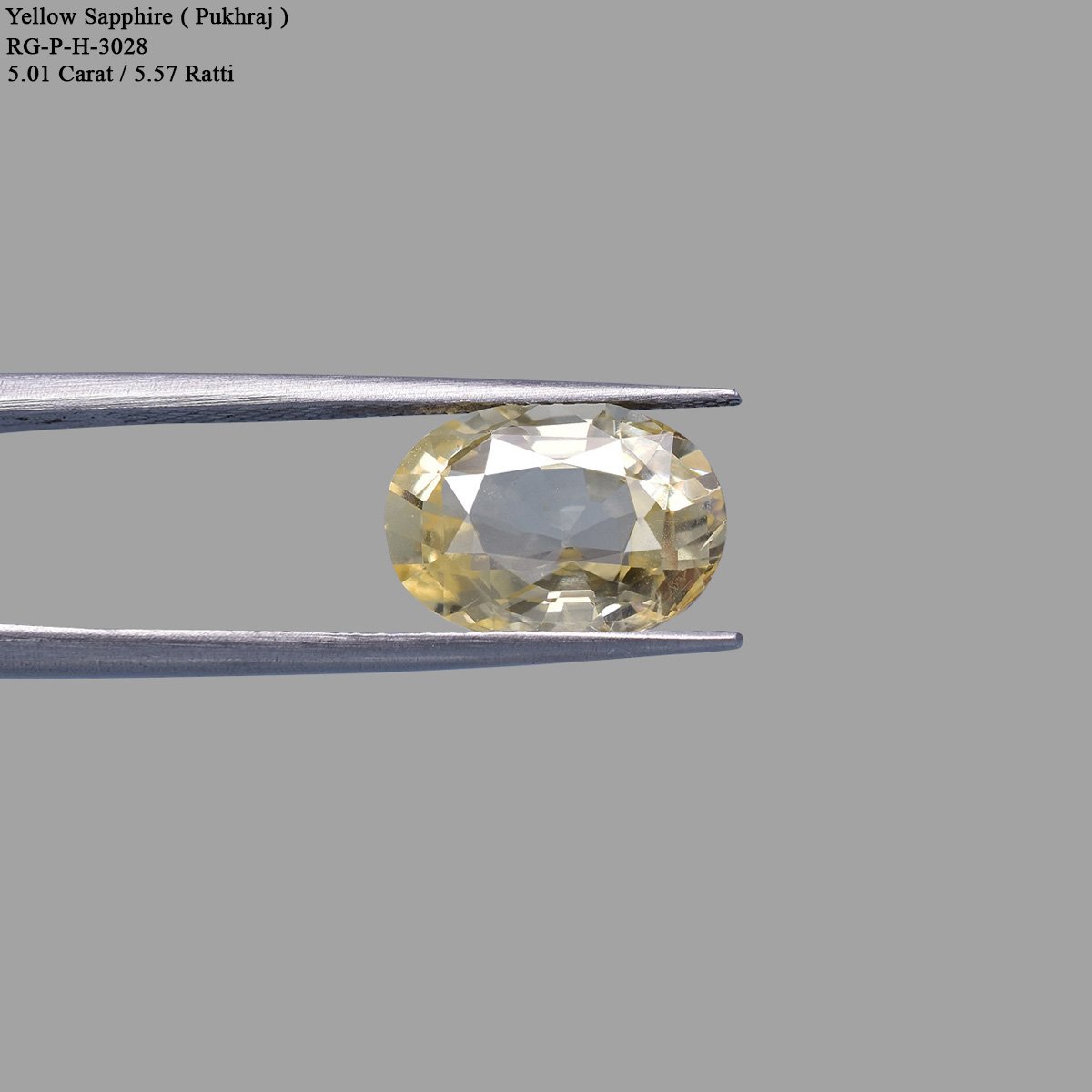 d0825-rgw-h-puk-3028-4 5.01 carats Yellow Sapphire  ( 5.57 Ratti Pukhraj ) - Image 4