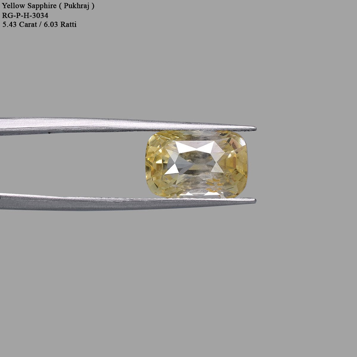 d0825-rgw-h-puk-3034-4 5.43 carats Yellow Sapphire  ( 6.03 Ratti Pukhraj ) - Image 4