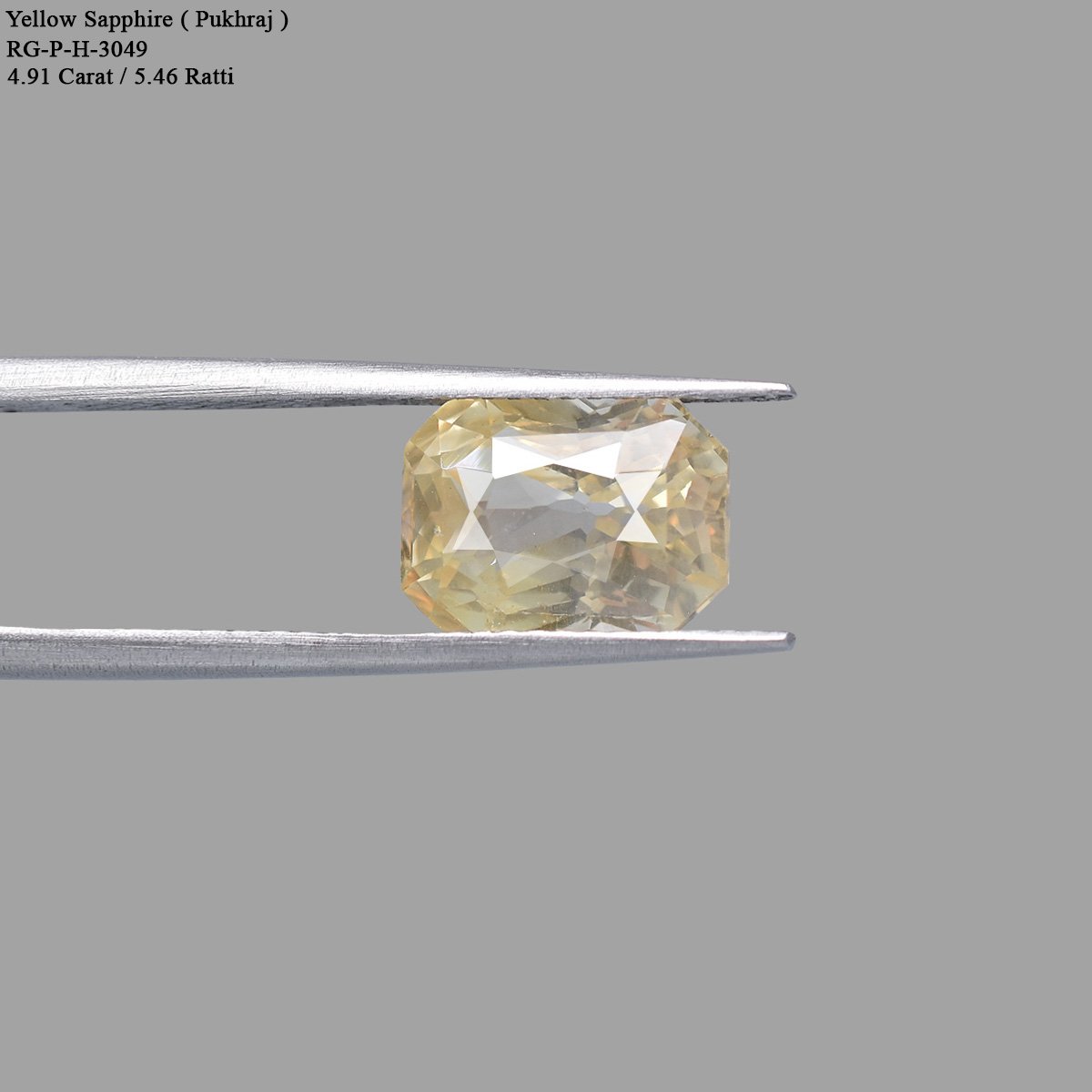 d0825-rgw-h-puk--3049-4 4.91 carats Yellow Sapphire  ( 5.46 Ratti Pukhraj ) - Image 4
