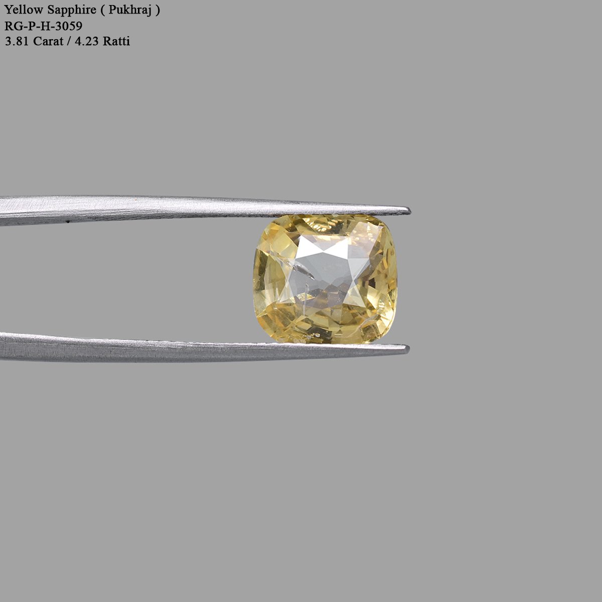 d0825-rgw-h-puk-3059-4 3.81 carats Yellow Sapphire  ( 4.23 Ratti Pukhraj ) - Image 4