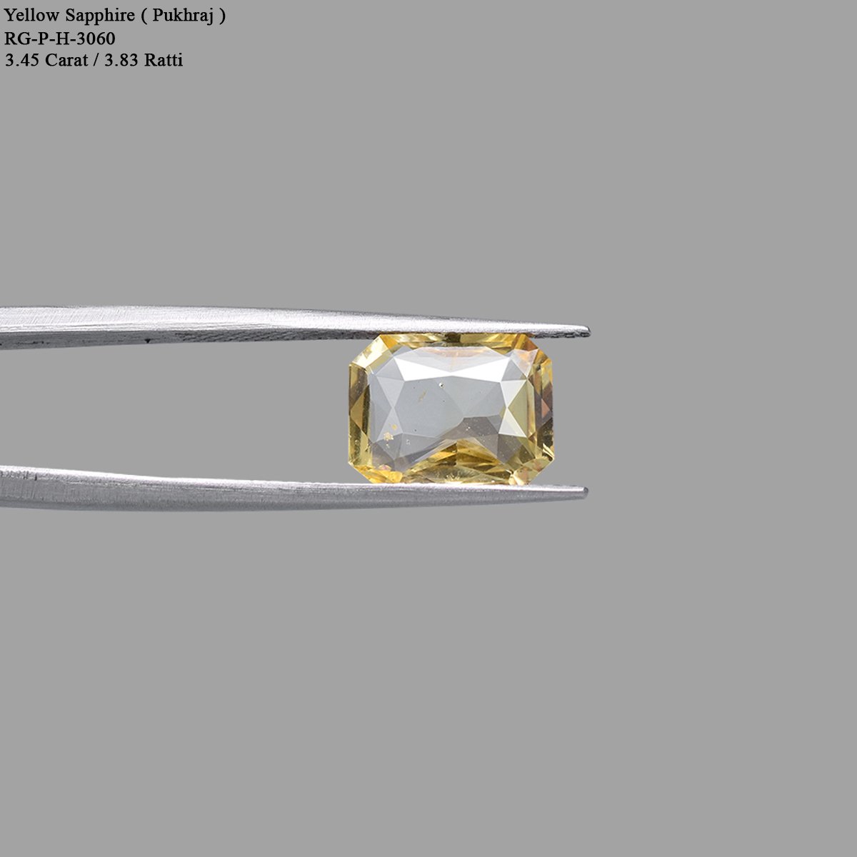 d0825-rgw-h-puk-3060-4 3.45 carats Yellow Sapphire  ( 3.83 Ratti Pukhraj ) - Image 4