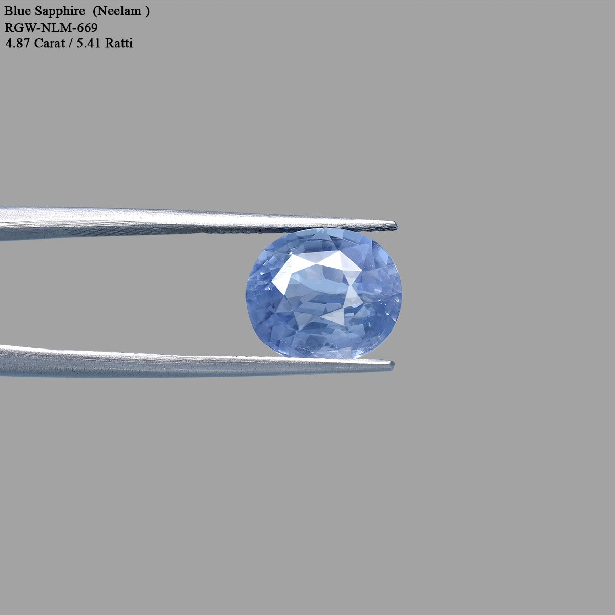 d0825-rgw-n-669-4 4.87 carats Blue Sapphire ( 5.41 ratti Neelam ) - Image 4