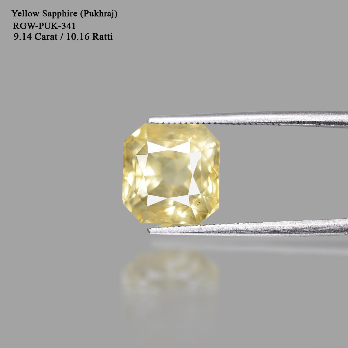 d0825-rgw-puk-341-2 9.14 carats Yellow Sapphire  ( 10.16 Ratti Pukhraj ) - Image 2