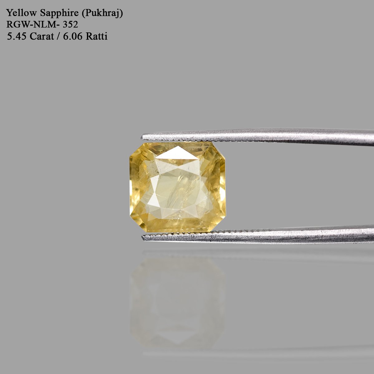 d0825-rgw-puk-352-2 5.45 carats Yellow Sapphire  ( 6.06 Ratti Pukhraj ) - Image 2
