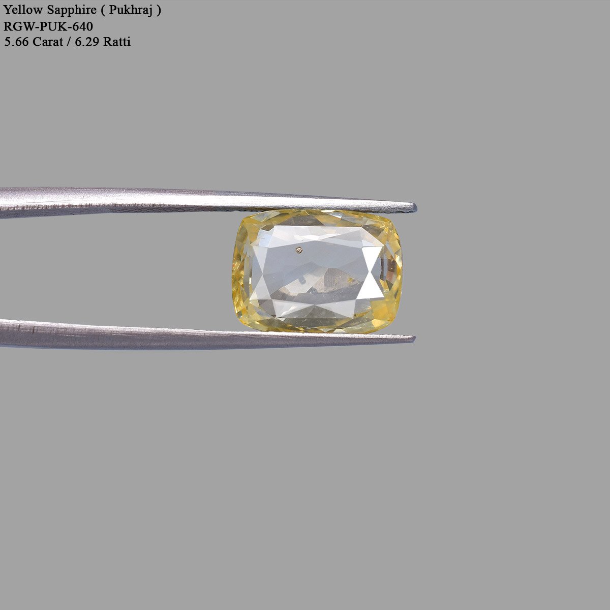 d0825-rgw-puk-640-2 5.66 carats Yellow Sapphire  ( 6.29 Ratti Pukhraj ) - Image 2