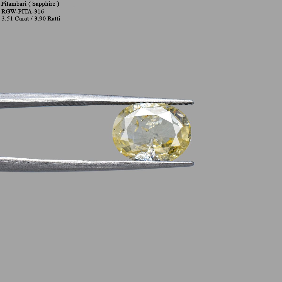 d0925-rgw-pitam-316-4 3.51 carats Bi-color Sapphire ( 3.9 ratti Pitambari Neelam ) - Image 4