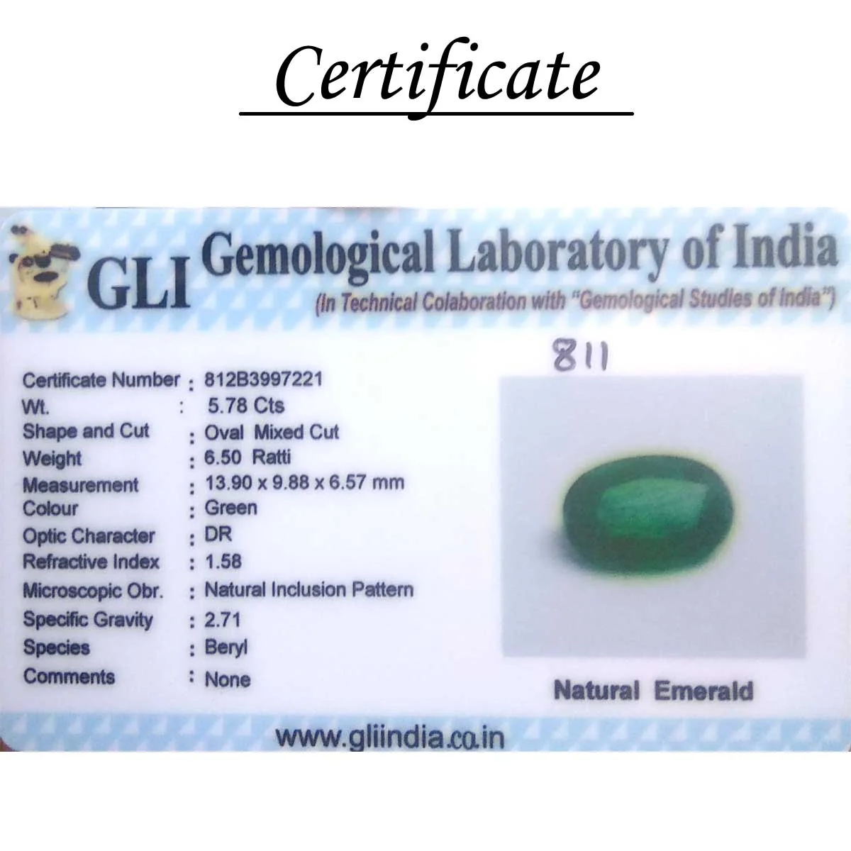 5.78 Carats Emerald ( 6.42 Ratti Panna ) - Image 4