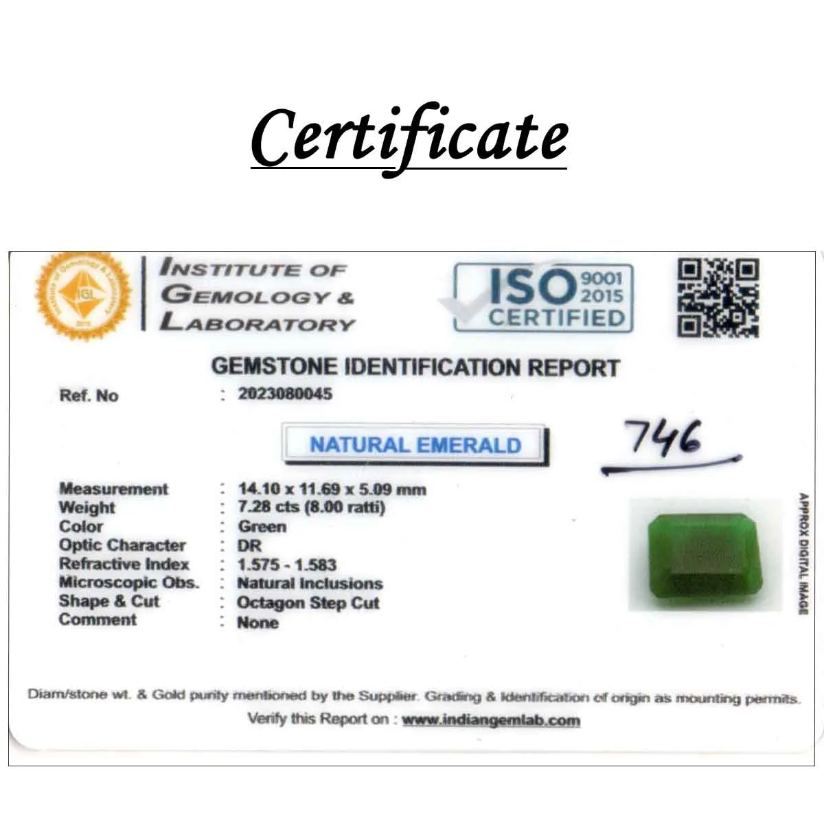 7.28 Carats Emerald ( 8 Ratti Panna ) - Image 6