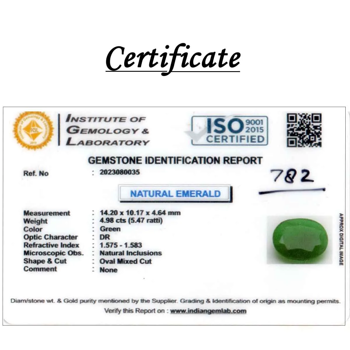 4.98 Carats Emerald ( 5.47 Ratti Panna ) - Image 6