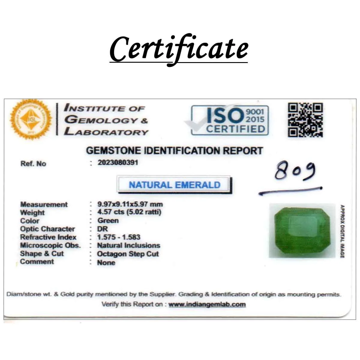 4.57 Carats Emerald ( 5.02 Ratti Panna ) - Image 6
