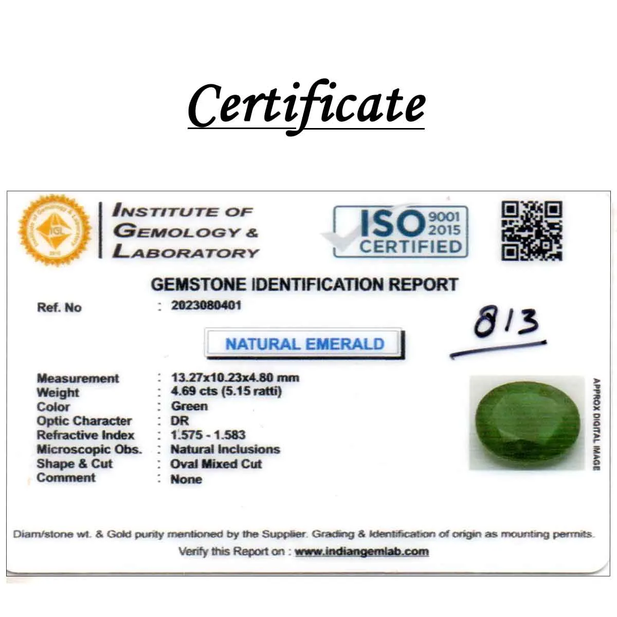 4.69 Carats Emerald ( 5.15 Ratti Panna ) - Image 6