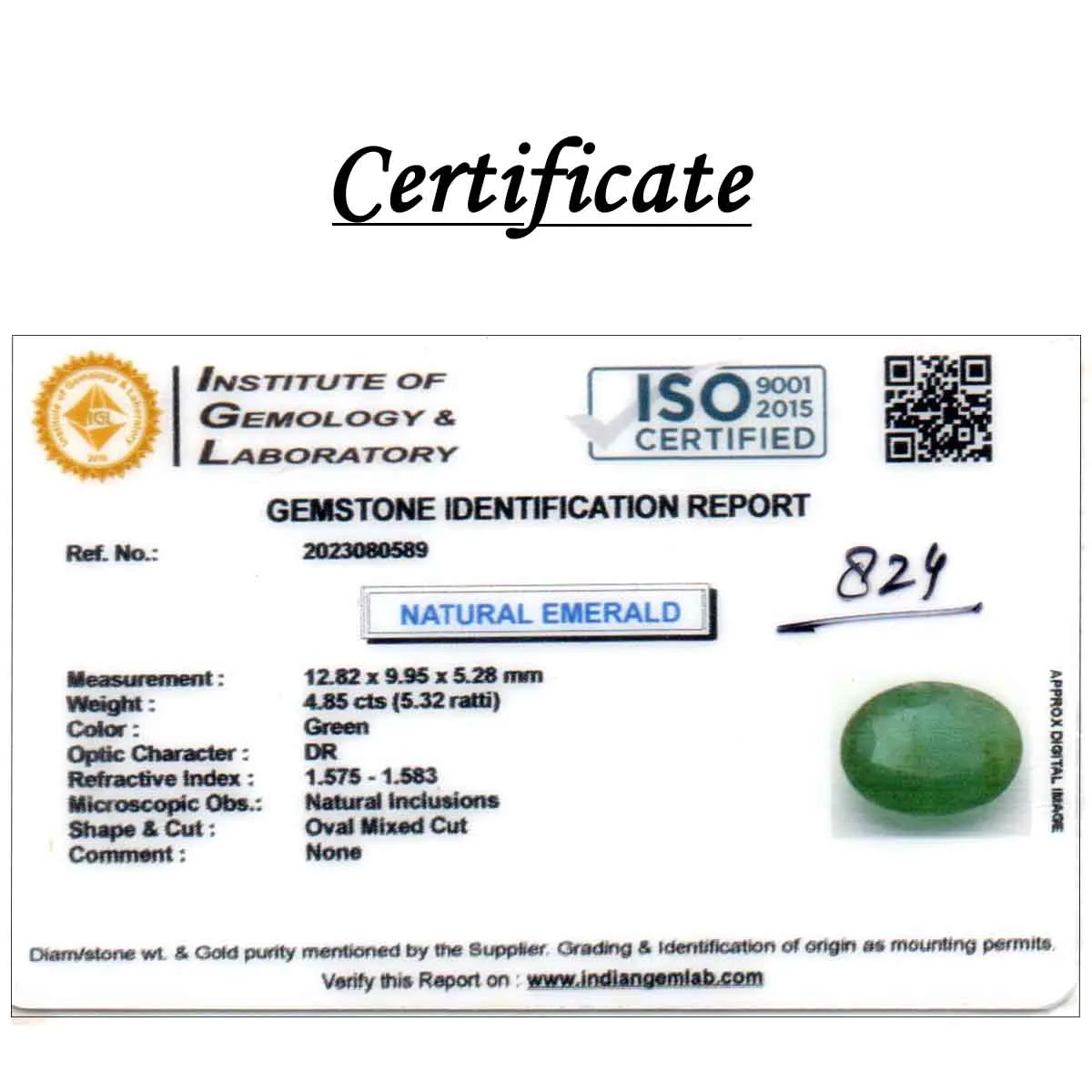 4.85 Carats Emerald ( 5.32 Ratti Panna ) - Image 6