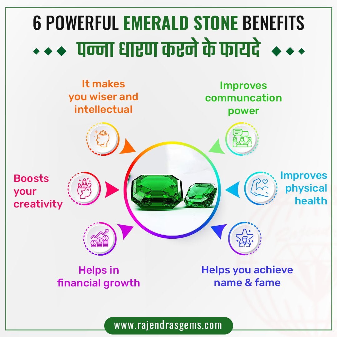 emerald panna stone benefits for astroloical uses an infographic by rajendras gems delhi india