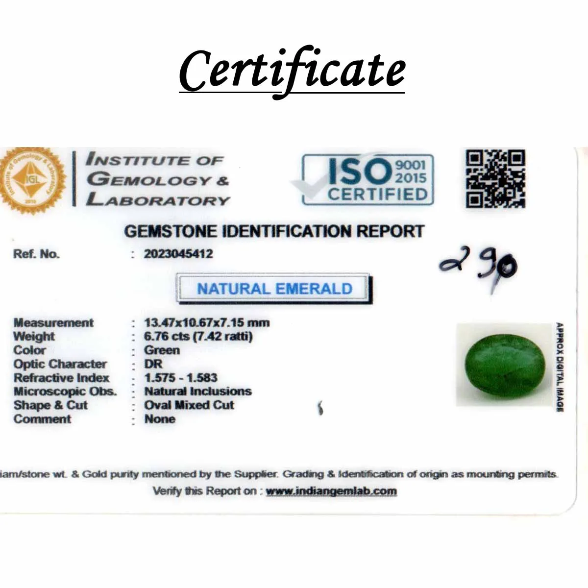 6.76 Carats Emerald ( 7.42 Ratti Panna ) - Image 5