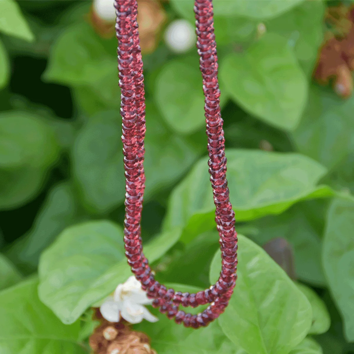 Red Garnet Beads Mala with Lab Certificate - Image 2