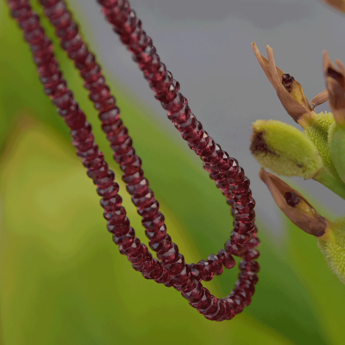 Red Garnet Beads Mala with Lab Certificate - Image 3