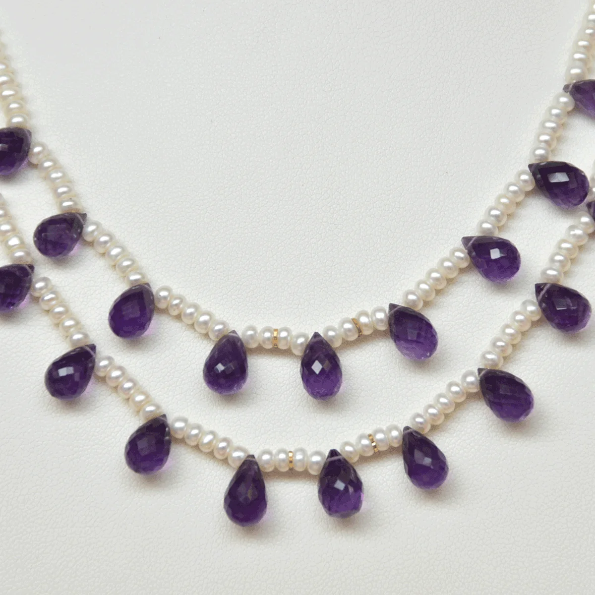 Amethyst Pearl Beads Necklace with Certificate ( Jamunia Moti Mala ) - Image 5