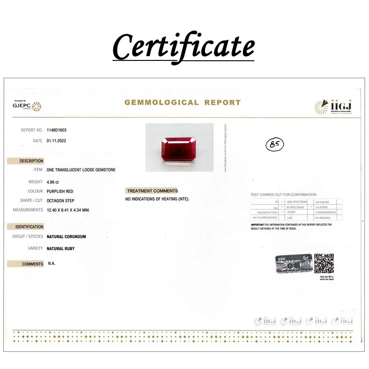 4.99 Carats Ruby ( 5.54 Ratti Manik ) - Image 6