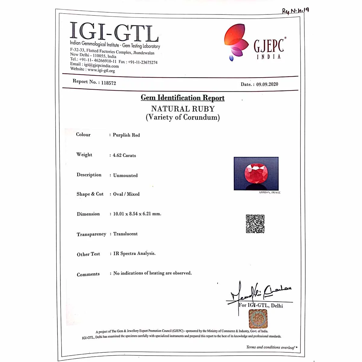 4.62 Carats Ruby ( 5.13 Ratti Manik ) - Image 5