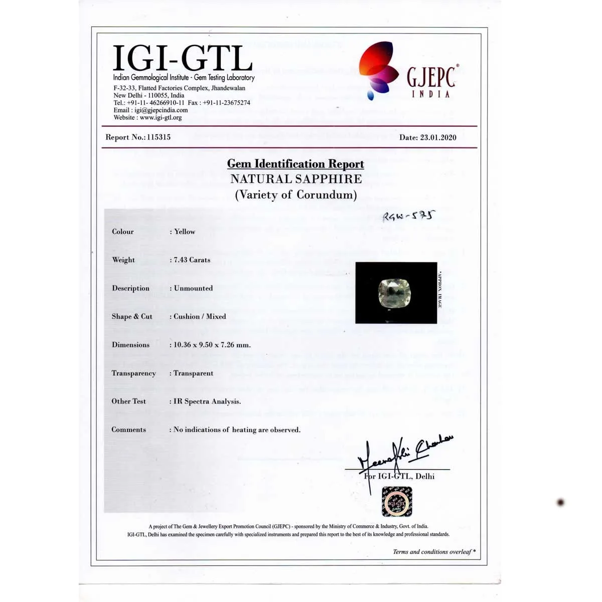 7.43 Carats Yellow Sapphire ( 8.25 Ratti Pukhraj ) - Image 5